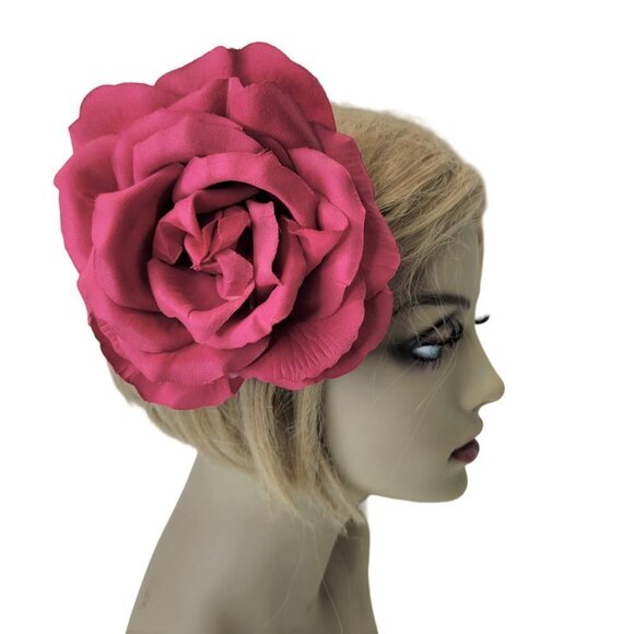Pink Flower Fascinator Brooch Corsage Rose Brooch Pin - Picture 6 of 11